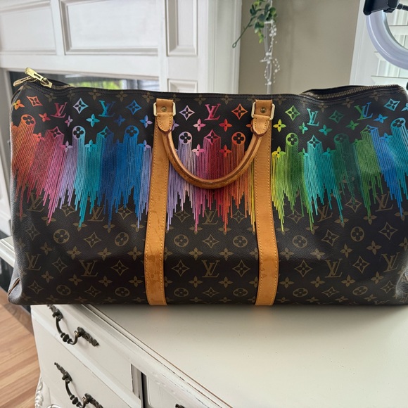 Hand painted Louis Vuitton Duffle/Weekender bag - Picture 5 of 5
